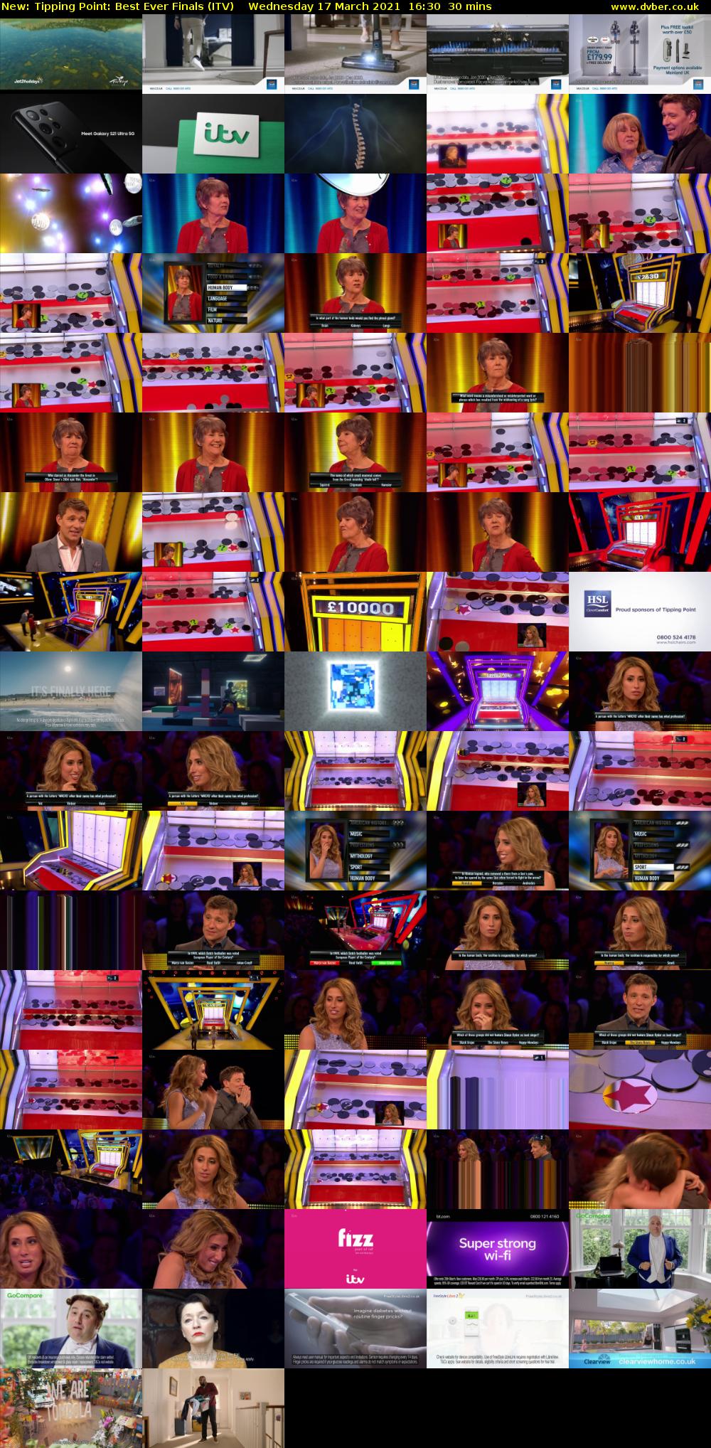 Tipping Point: Best Ever Finals (ITV) Wednesday 17 March 2021 16:30 - 17:00