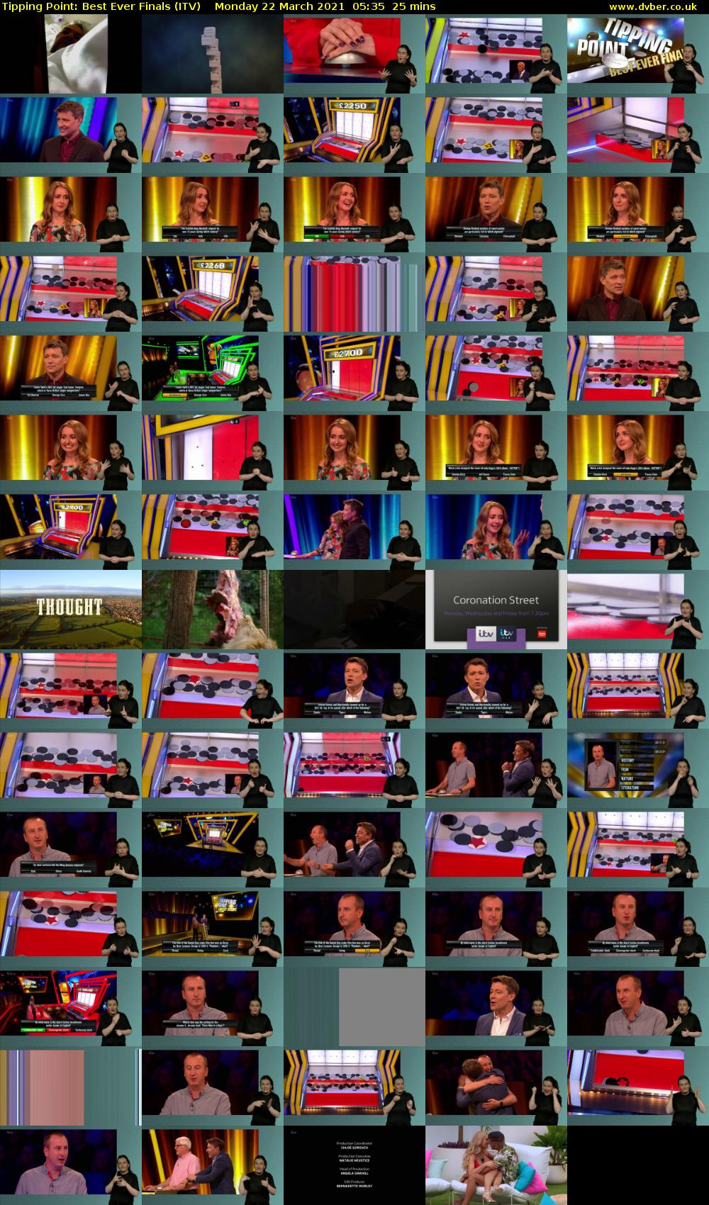 Tipping Point: Best Ever Finals (ITV) Monday 22 March 2021 05:35 - 06:00