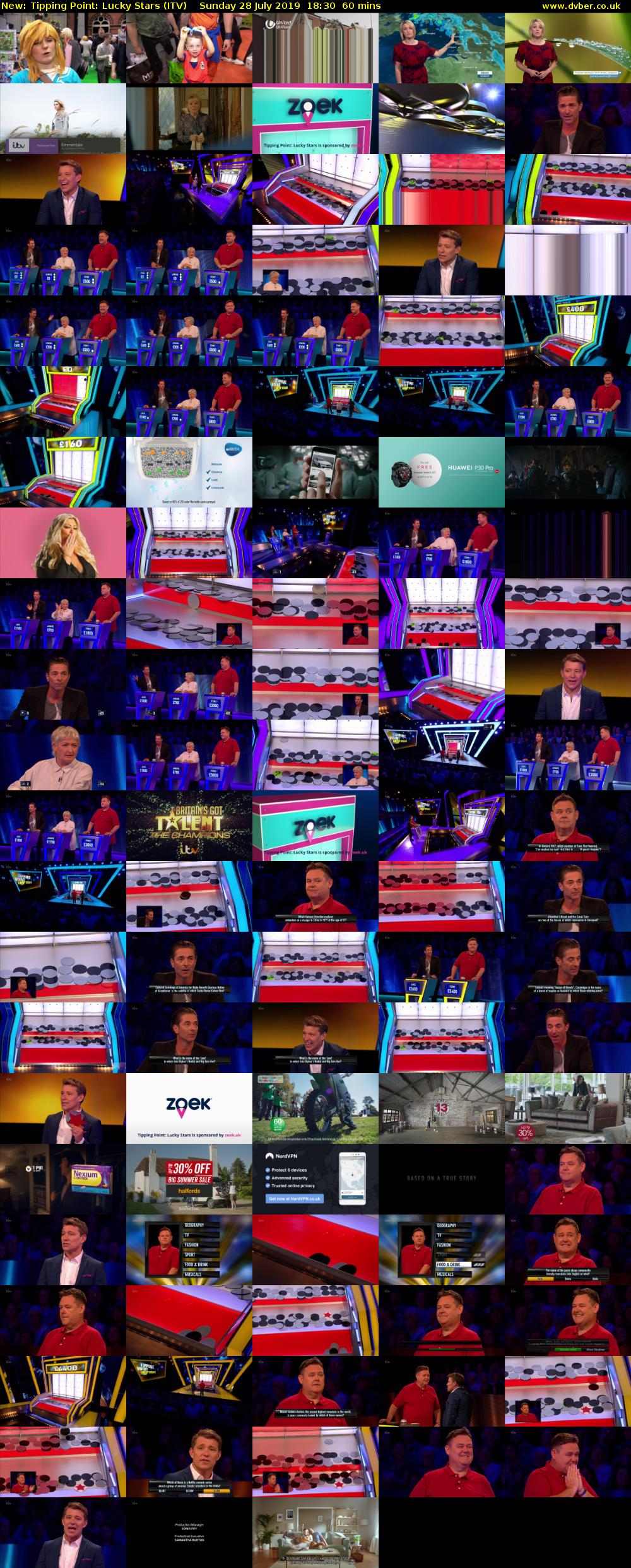 Tipping Point: Lucky Stars (ITV) Sunday 28 July 2019 18:30 - 19:30