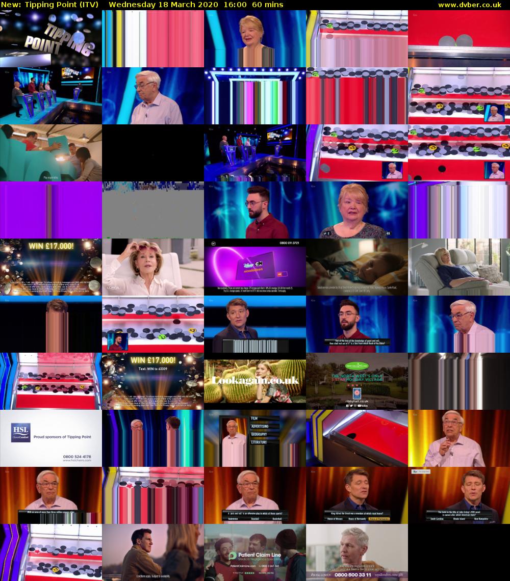 Tipping Point (ITV) Wednesday 18 March 2020 16:00 - 17:00