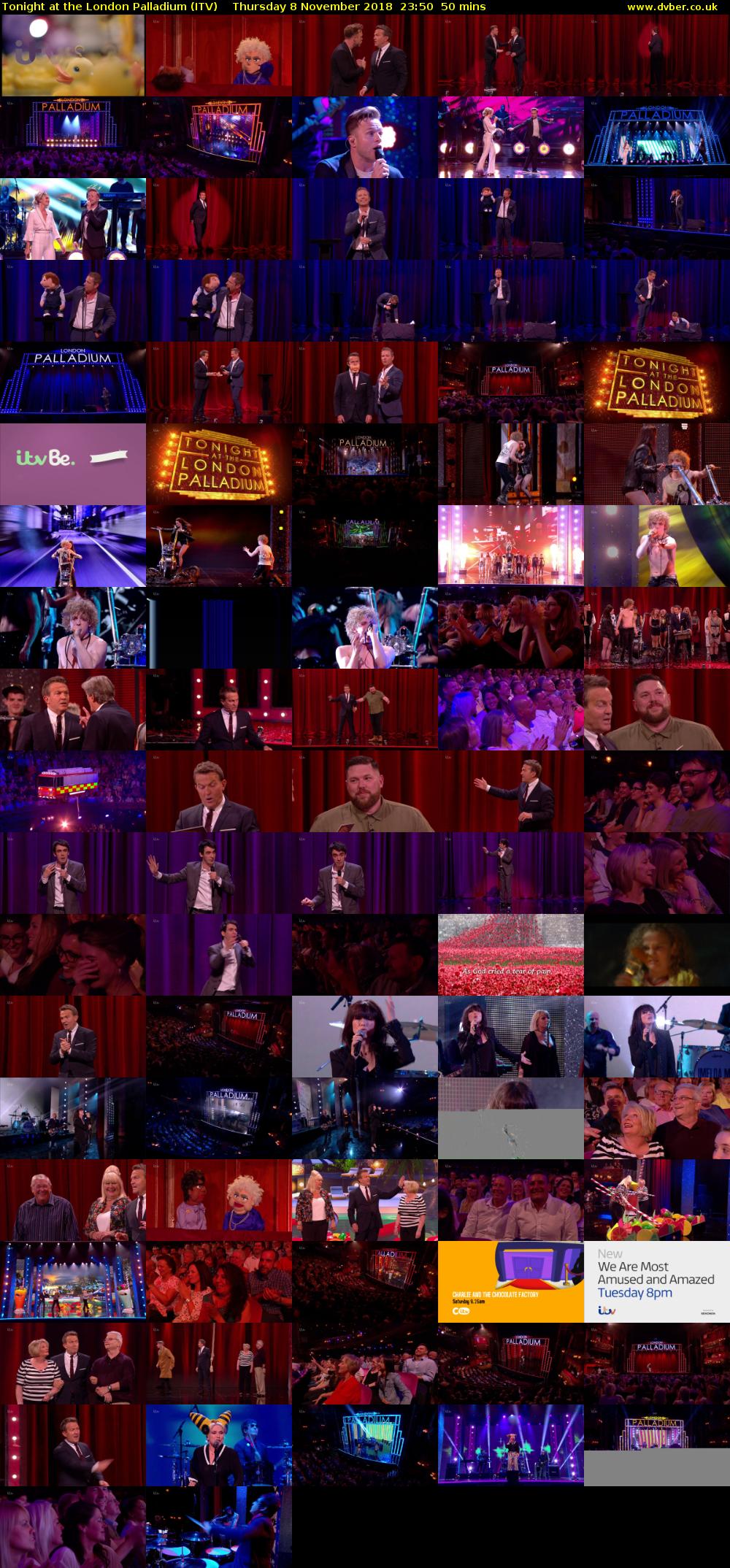 Tonight at the London Palladium (ITV) Thursday 8 November 2018 23:50 - 00:40
