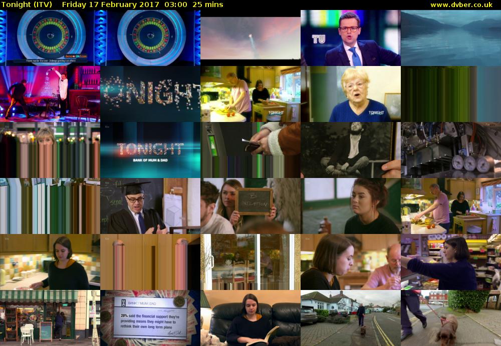 Tonight (ITV) Friday 17 February 2017 03:00 - 03:25