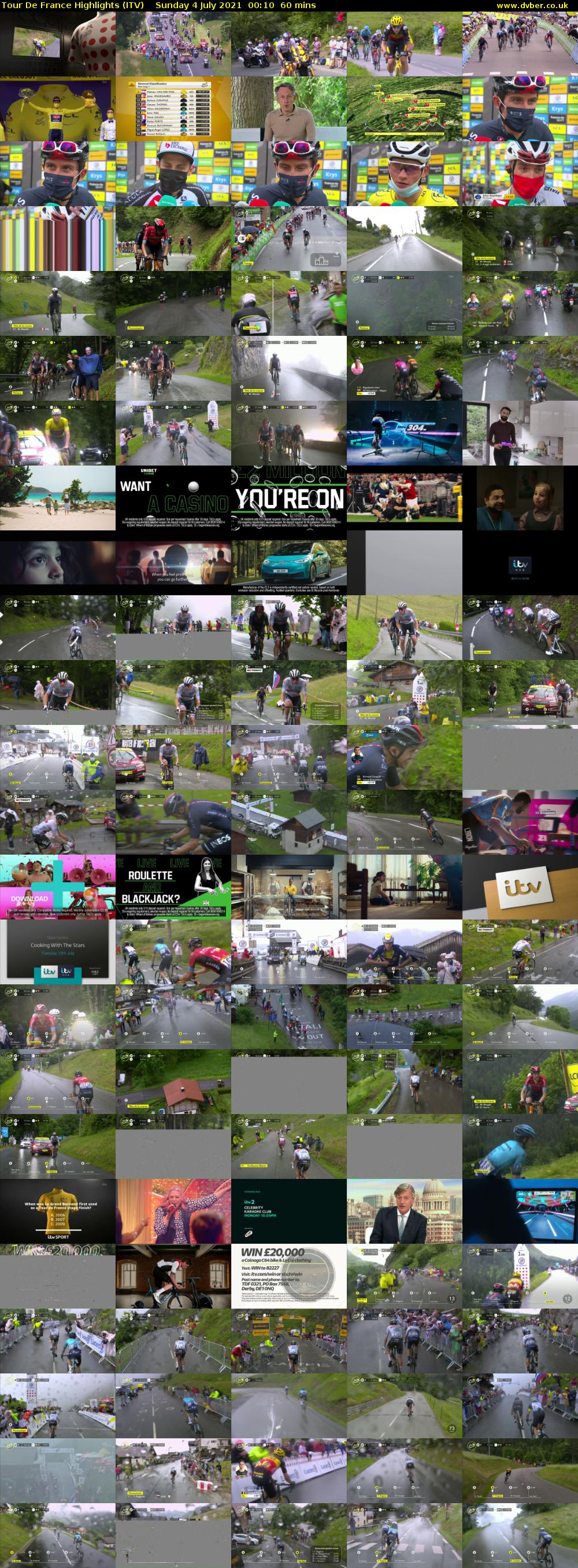 Tour De France Highlights (ITV) Sunday 4 July 2021 00:10 - 01:10