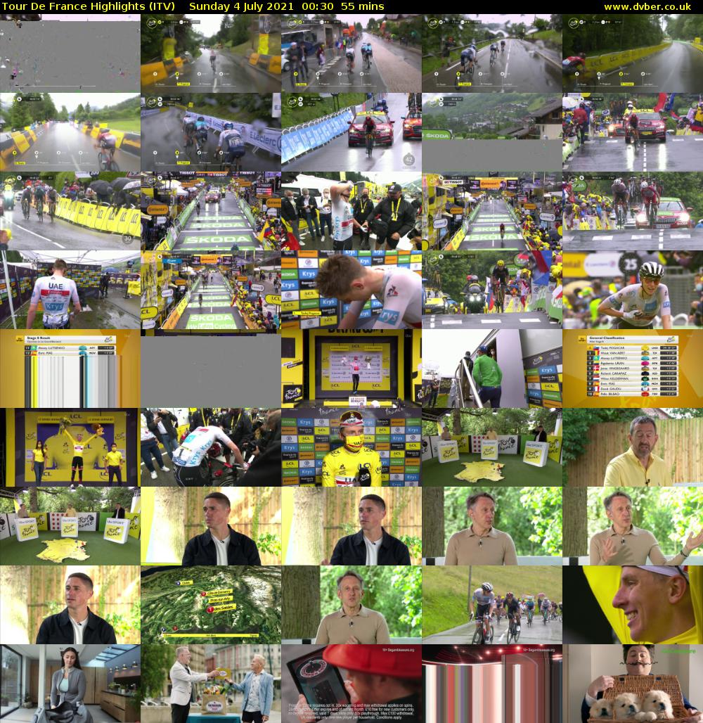 Tour De France Highlights (ITV) Sunday 4 July 2021 00:30 - 01:25