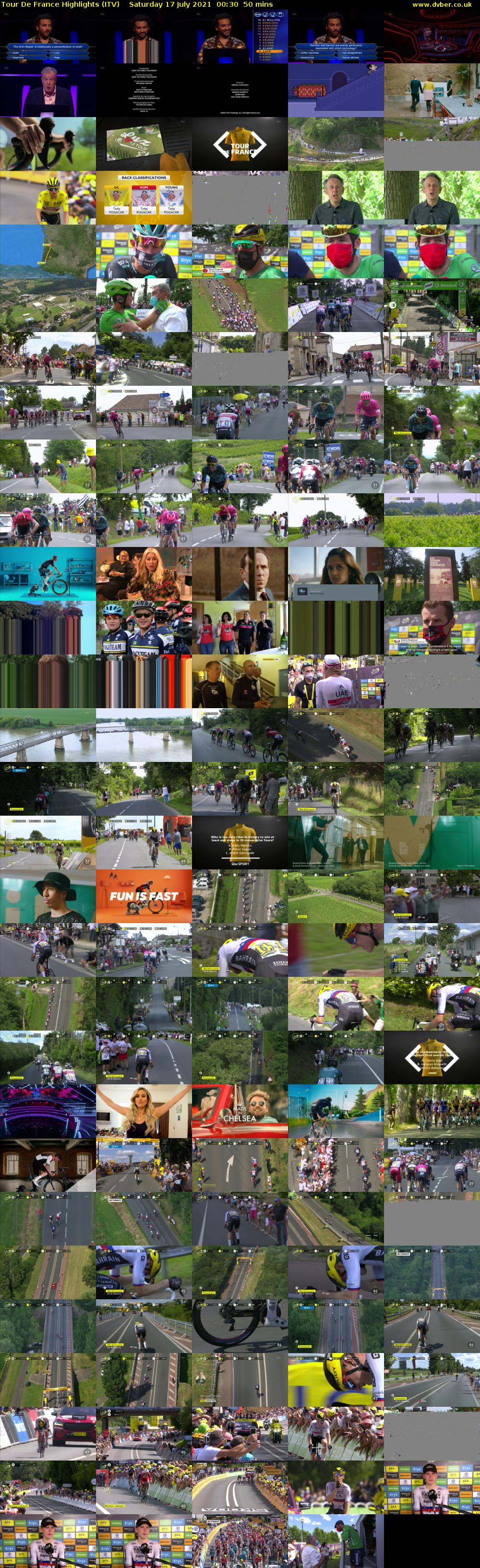 Tour De France Highlights (ITV) Saturday 17 July 2021 00:30 - 01:20