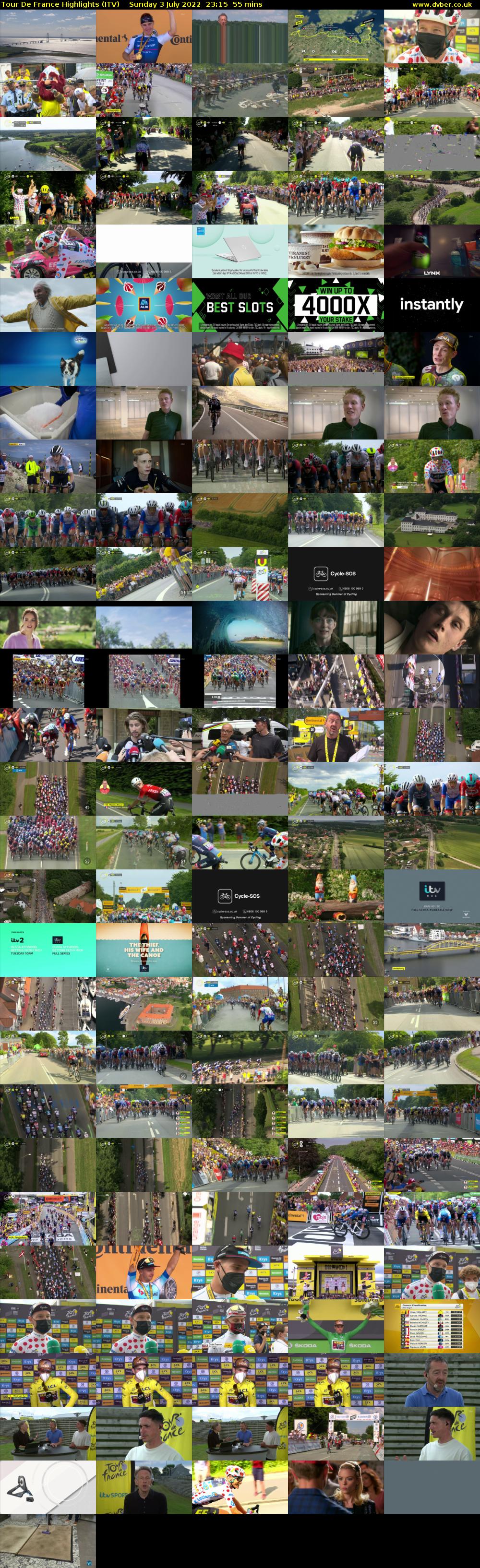 Tour De France Highlights (ITV) Sunday 3 July 2022 23:15 - 00:10
