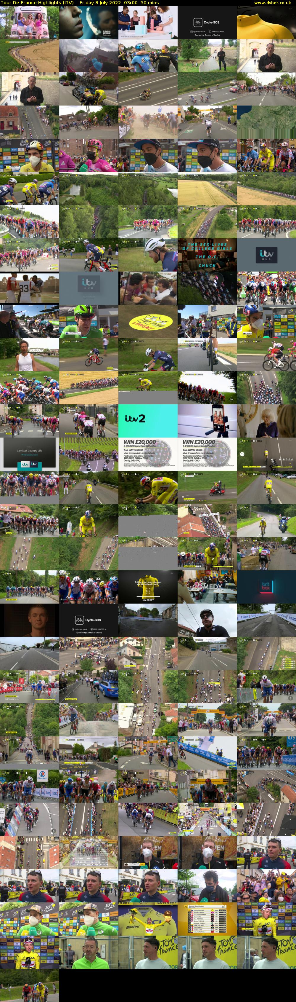 Tour De France Highlights (ITV) Friday 8 July 2022 03:00 - 03:50