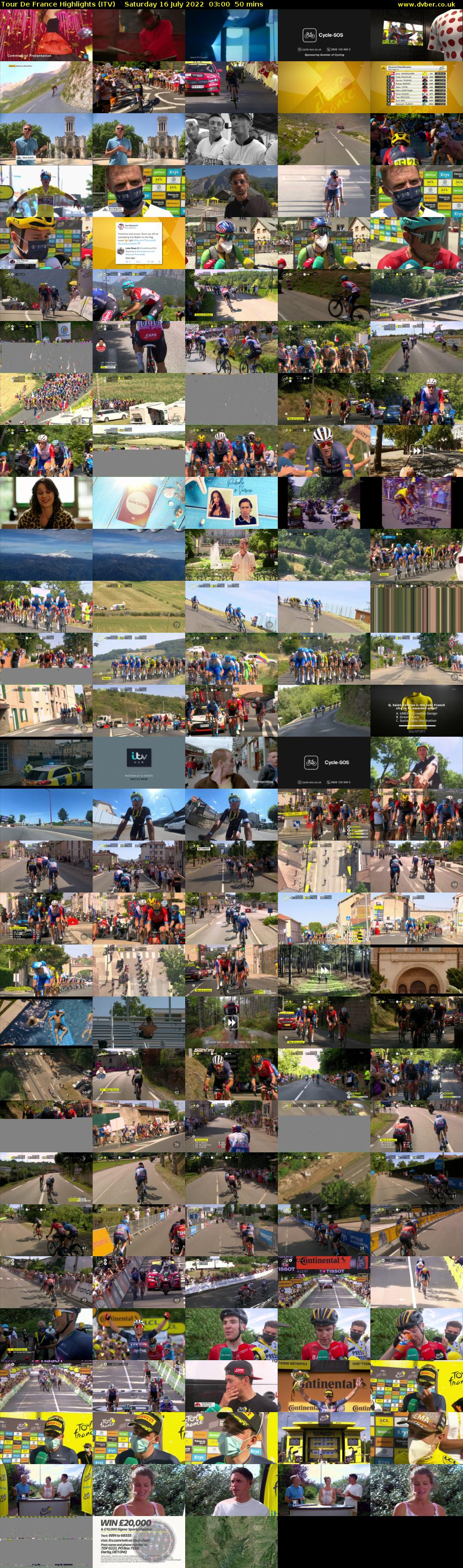 Tour De France Highlights (ITV) Saturday 16 July 2022 03:00 - 03:50