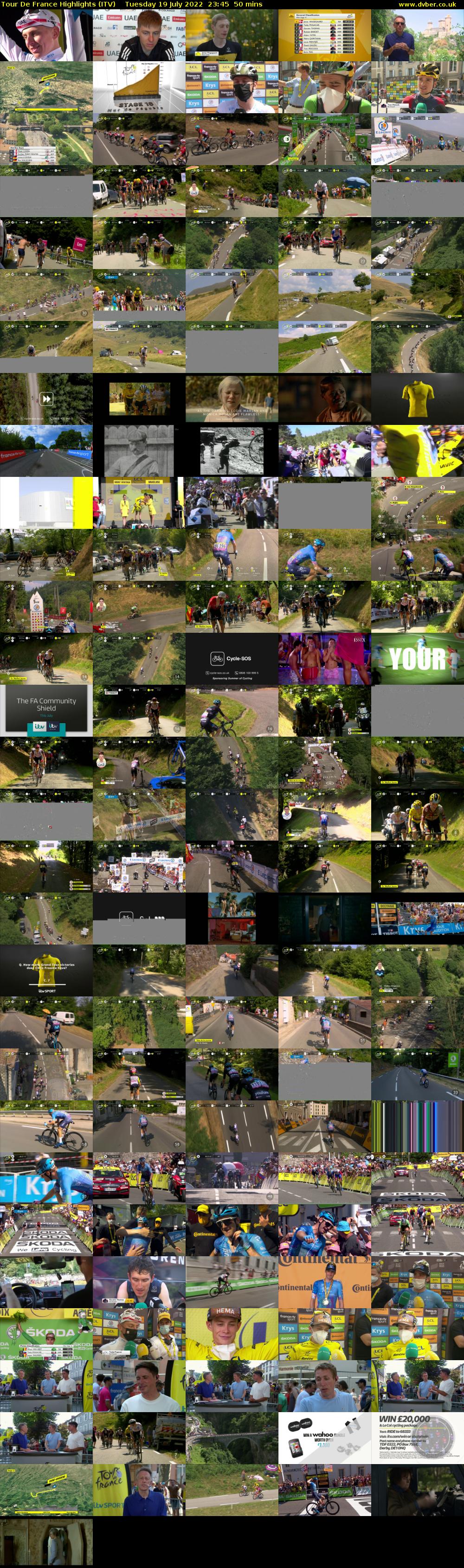 Tour De France Highlights (ITV) Tuesday 19 July 2022 23:45 - 00:35