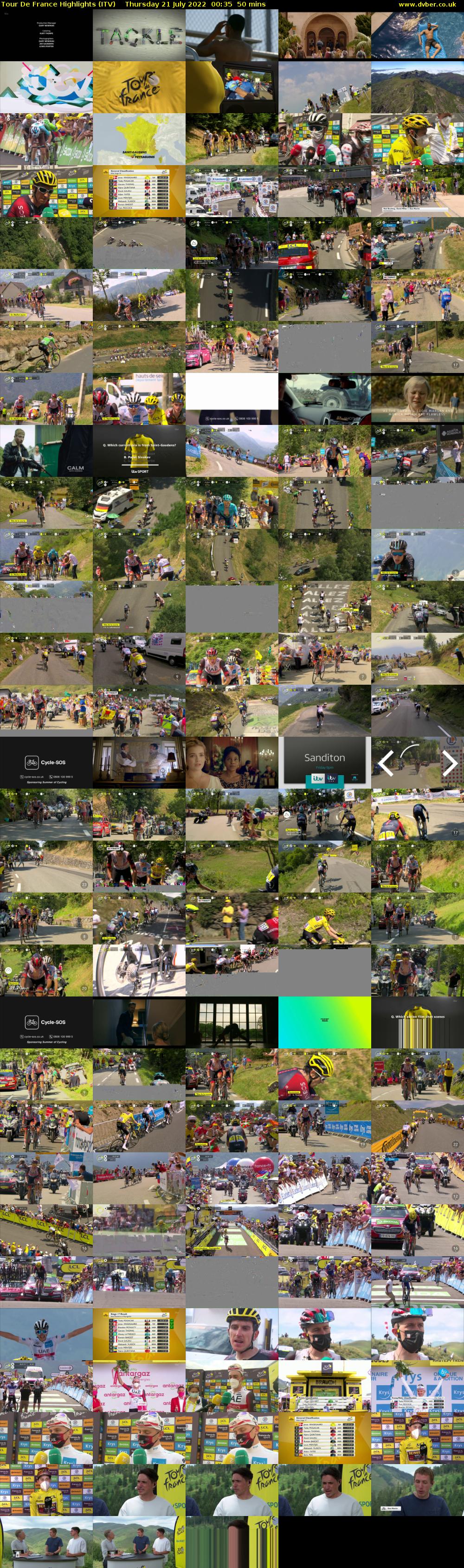 Tour De France Highlights (ITV) Thursday 21 July 2022 00:35 - 01:25