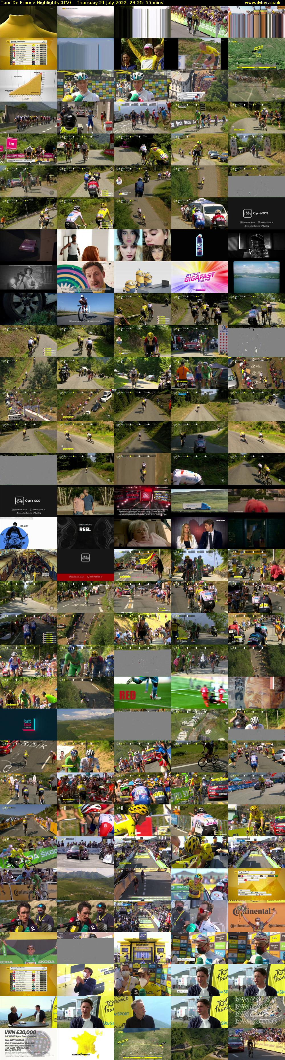 Tour De France Highlights (ITV) Thursday 21 July 2022 23:25 - 00:20