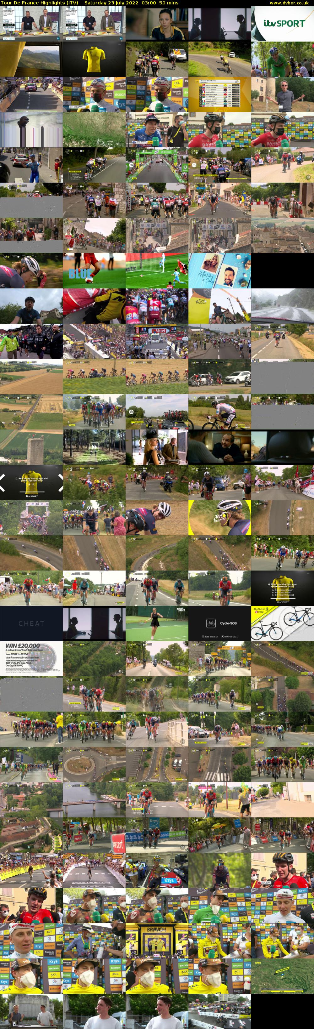 Tour De France Highlights (ITV) Saturday 23 July 2022 03:00 - 03:50