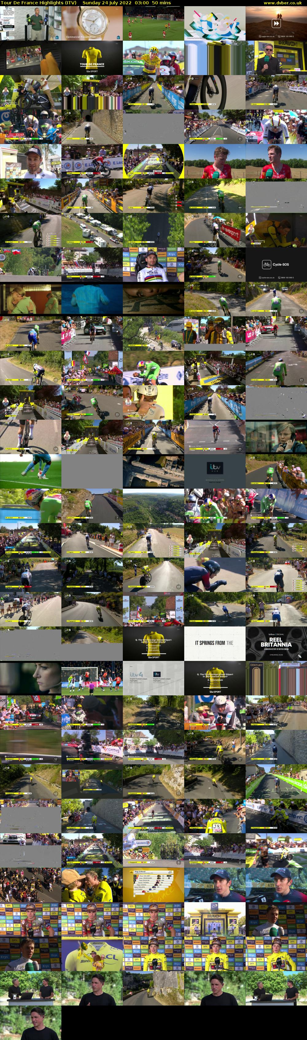 Tour De France Highlights (ITV) Sunday 24 July 2022 03:00 - 03:50