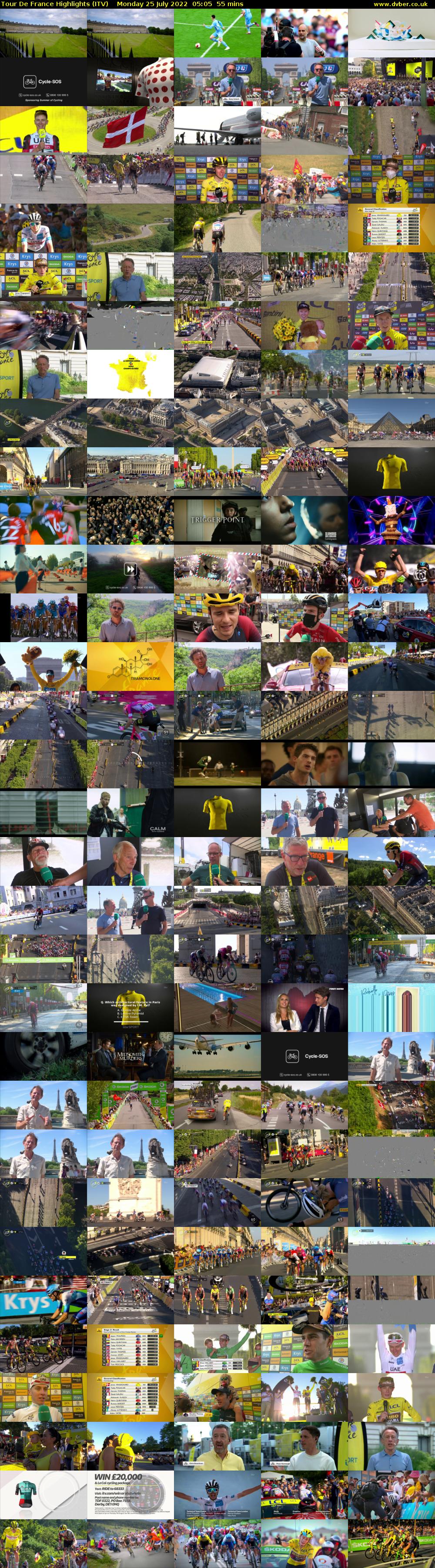 Tour De France Highlights (ITV) Monday 25 July 2022 05:05 - 06:00