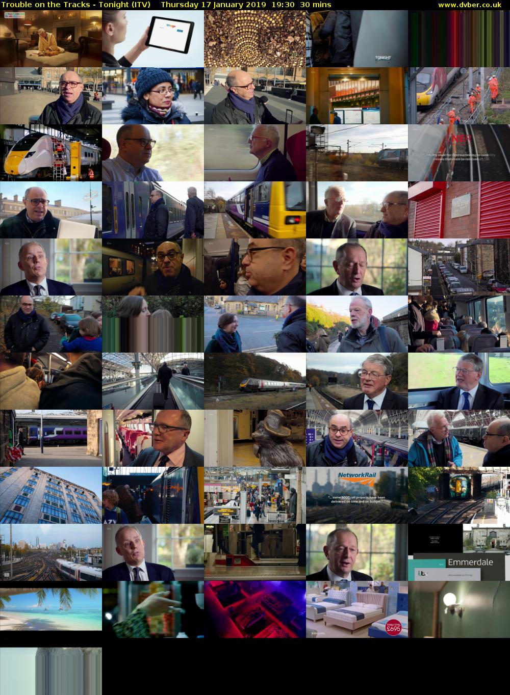 Trouble on the Tracks - Tonight (ITV) Thursday 17 January 2019 19:30 - 20:00