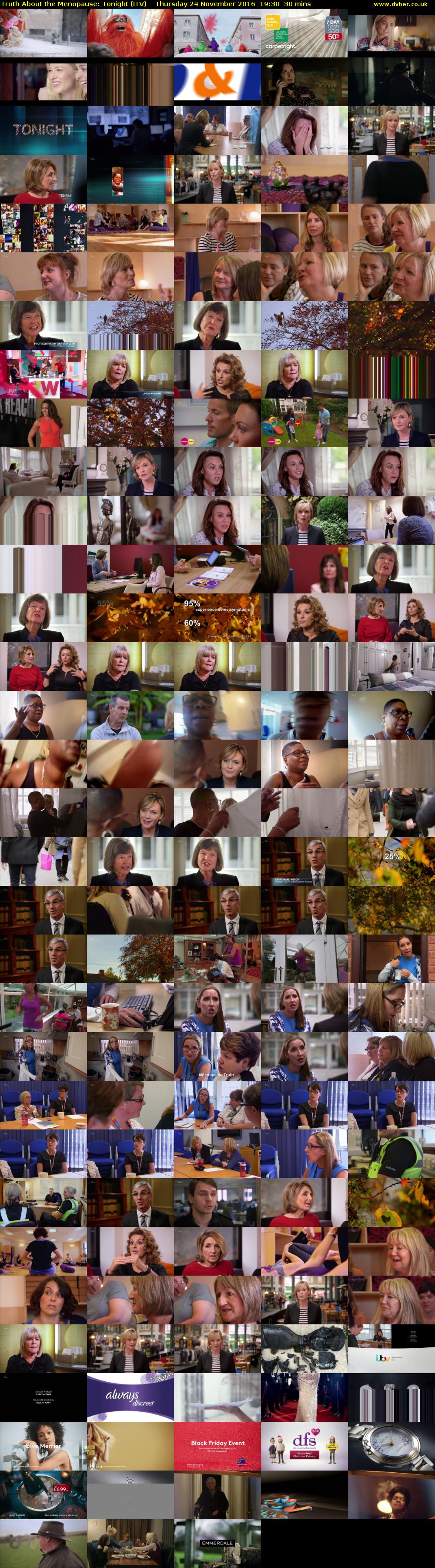 Truth About the Menopause: Tonight (ITV) Thursday 24 November 2016 19:30 - 20:00