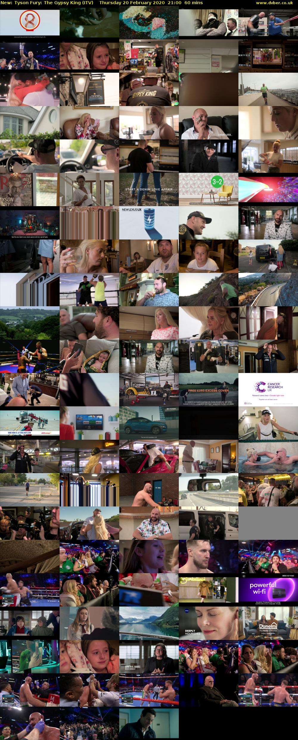 Tyson Fury: The Gypsy King (ITV) Thursday 20 February 2020 21:00 - 22:00