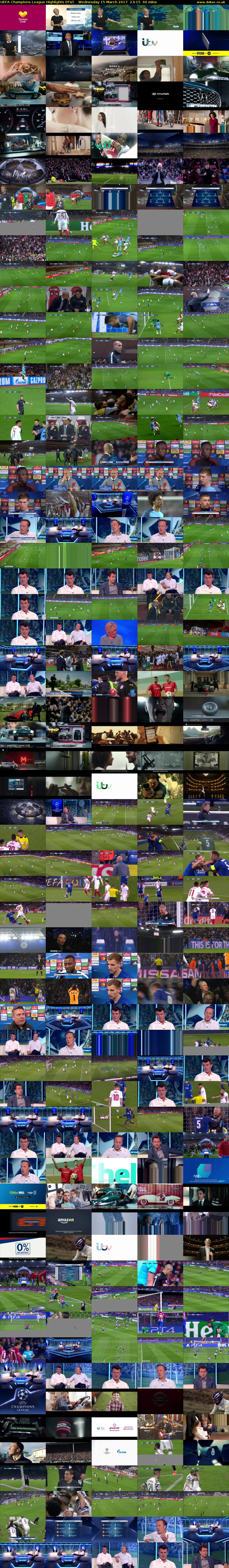 UEFA Champions League Highlights (ITV) Wednesday 15 March 2017 23:15 - 00:15