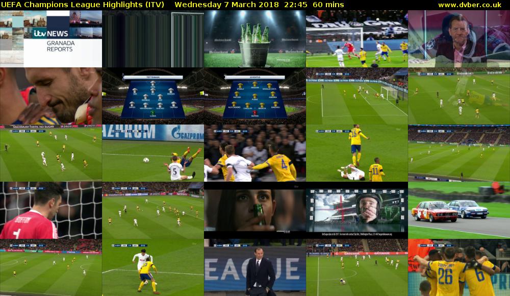 UEFA Champions League Highlights (ITV) Wednesday 7 March 2018 22:45 - 23:45