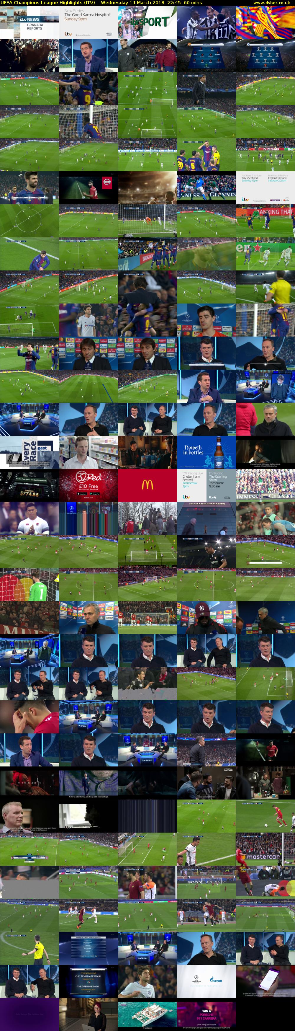 UEFA Champions League Highlights (ITV) Wednesday 14 March 2018 22:45 - 23:45