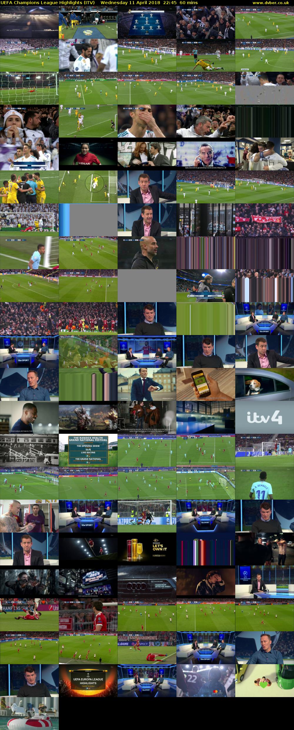 UEFA Champions League Highlights (ITV) Wednesday 11 April 2018 22:45 - 23:45