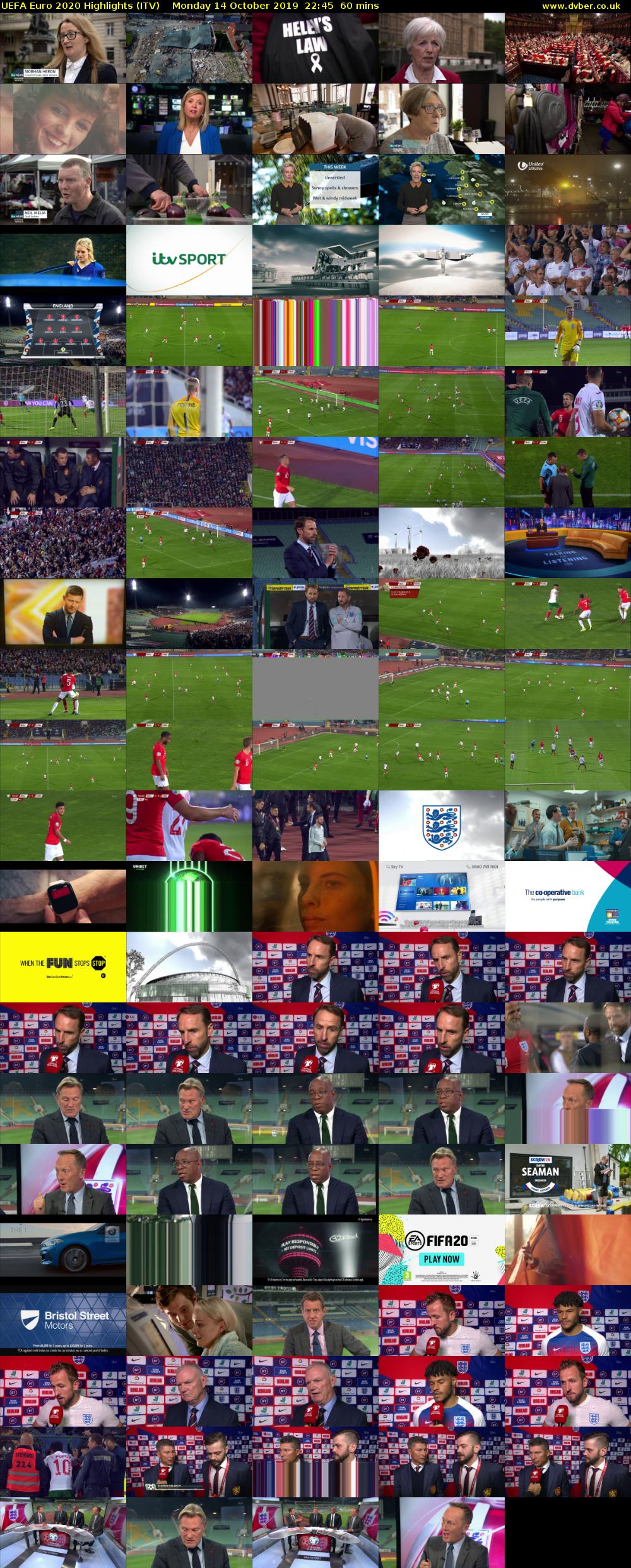 UEFA Euro 2020 Highlights (ITV) Monday 14 October 2019 22:45 - 23:45