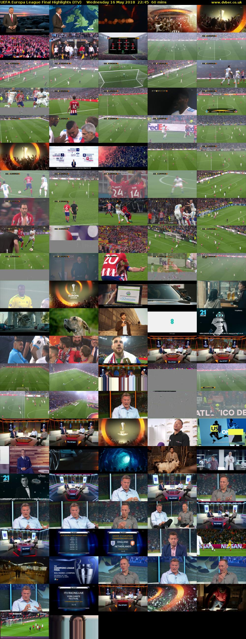 UEFA Europa League Final Highlights (ITV) Wednesday 16 May 2018 22:45 - 23:45