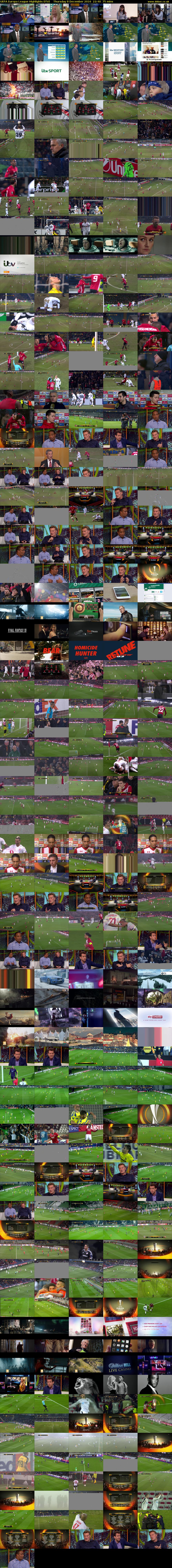 UEFA Europa League Highlights (ITV) Thursday 8 December 2016 22:40 - 23:55