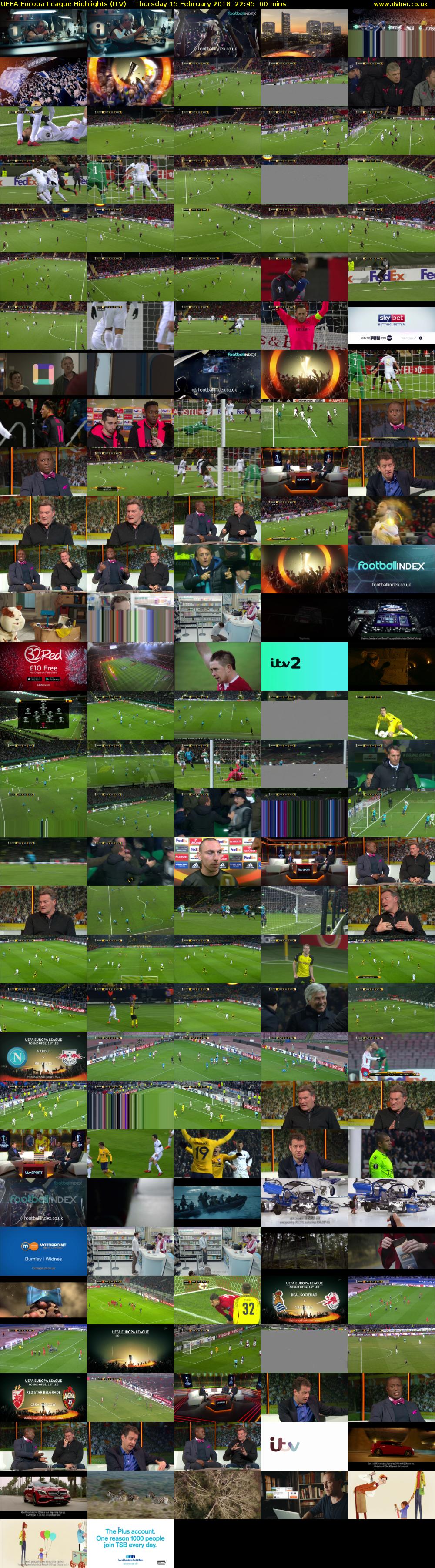 UEFA Europa League Highlights (ITV) Thursday 15 February 2018 22:45 - 23:45