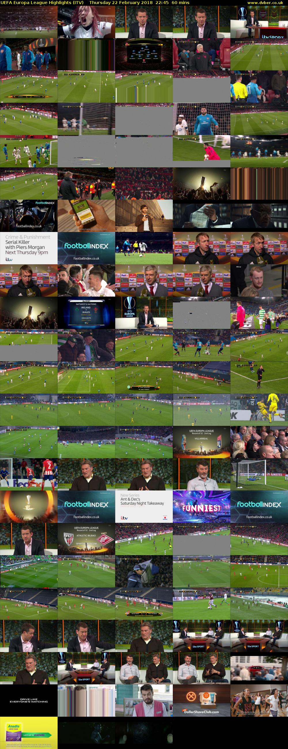 UEFA Europa League Highlights (ITV) Thursday 22 February 2018 22:45 - 23:45