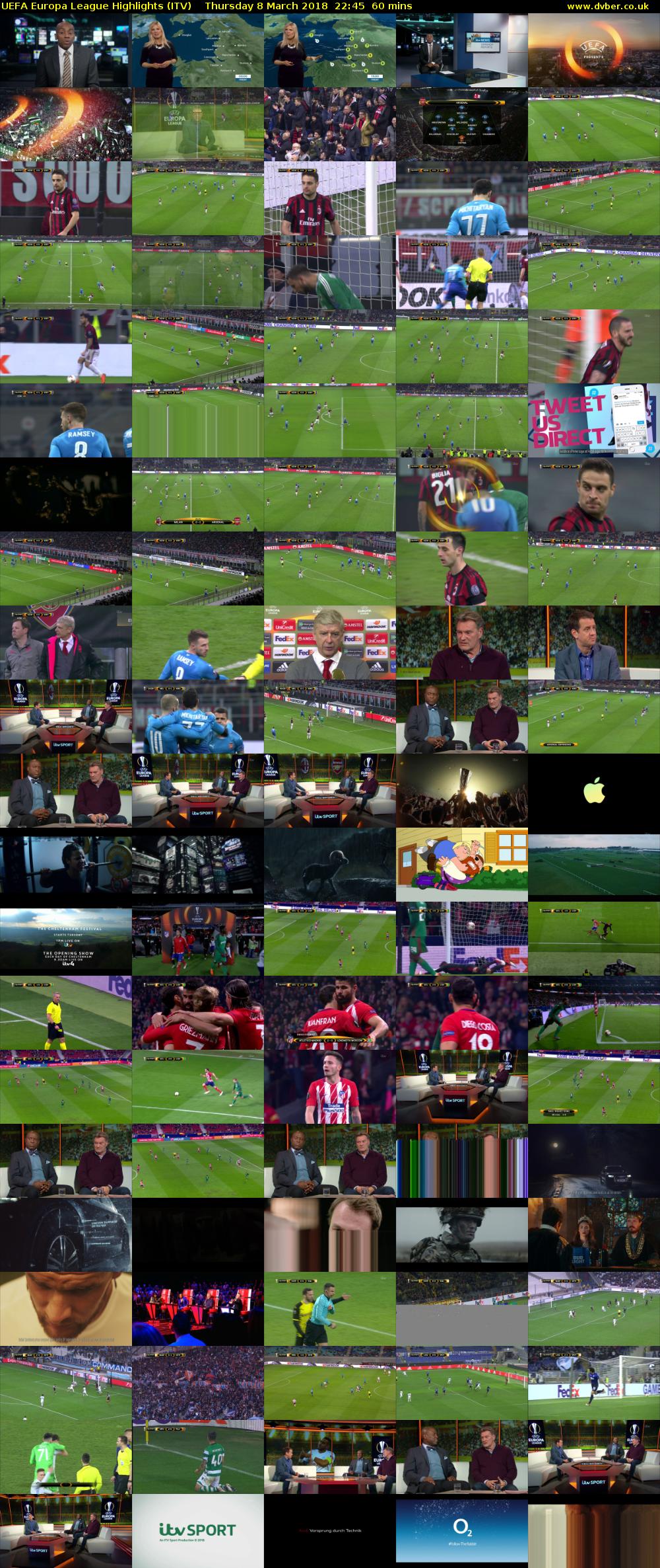 UEFA Europa League Highlights (ITV) Thursday 8 March 2018 22:45 - 23:45