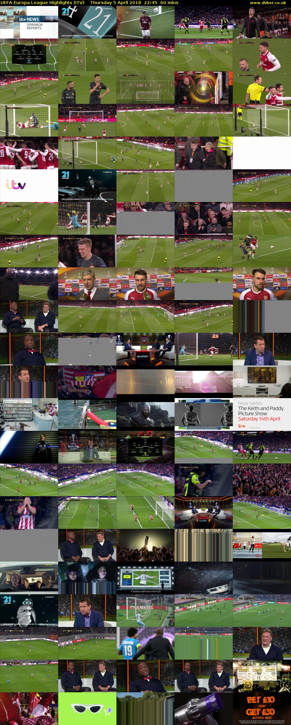 UEFA Europa League Highlights (ITV) Thursday 5 April 2018 22:45 - 23:45