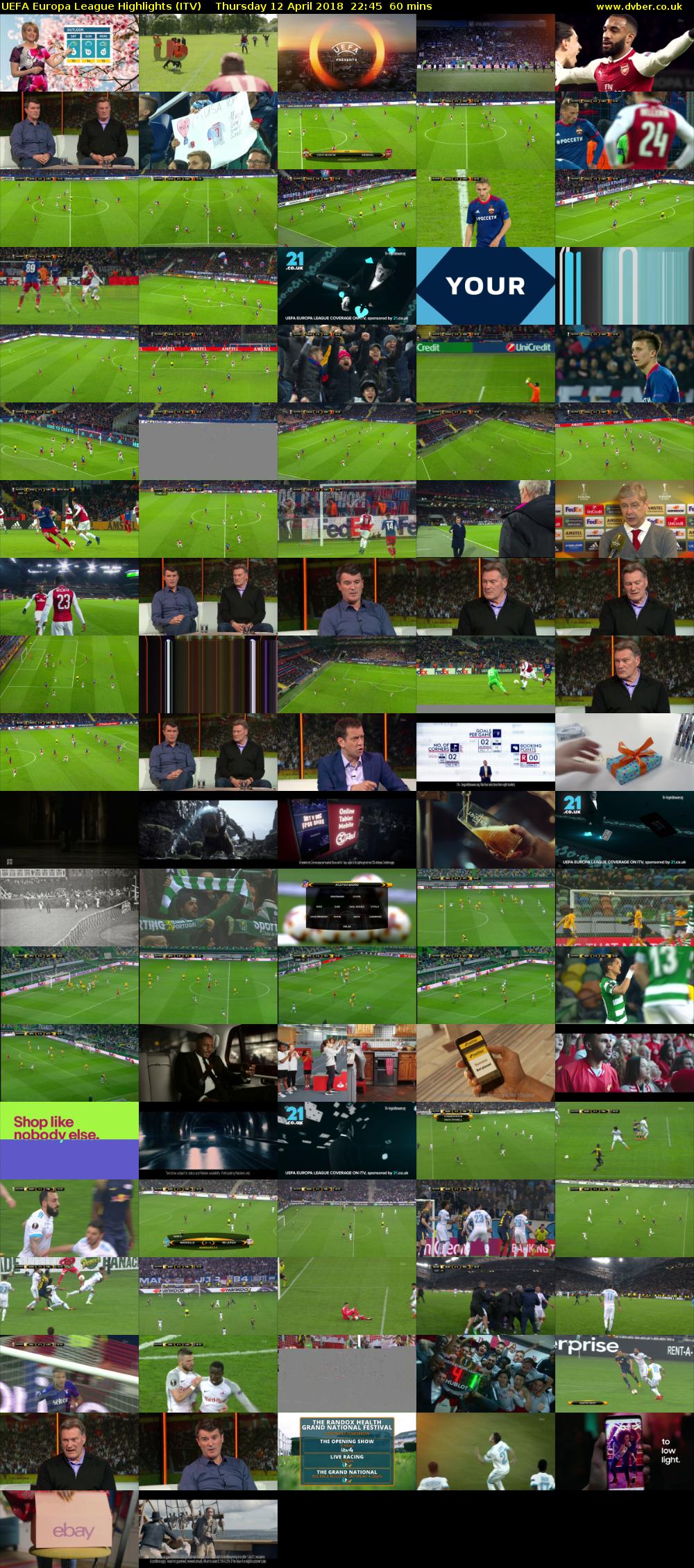 UEFA Europa League Highlights (ITV) Thursday 12 April 2018 22:45 - 23:45