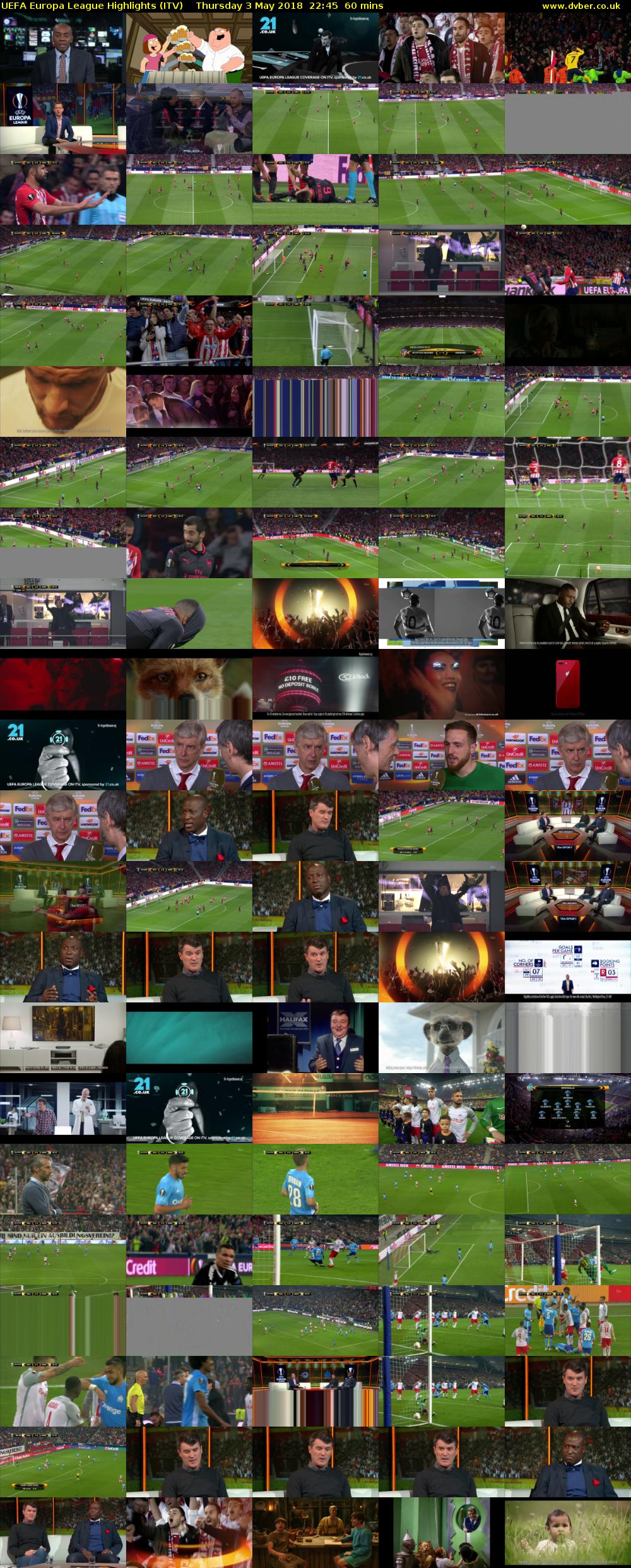 UEFA Europa League Highlights (ITV) Thursday 3 May 2018 22:45 - 23:45