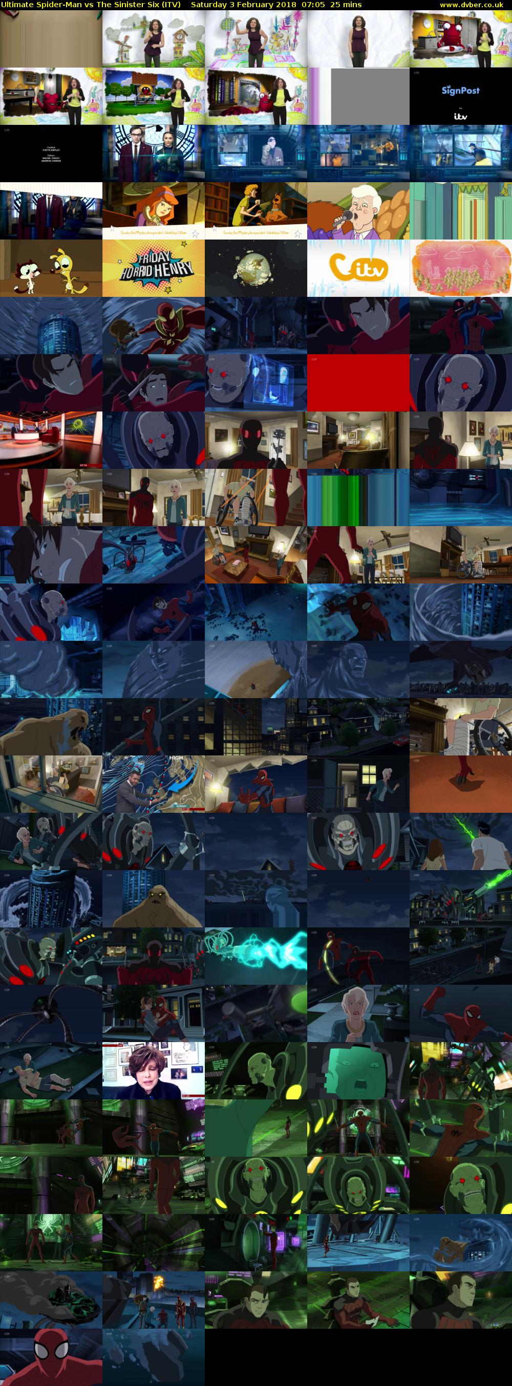Ultimate Spider-Man vs The Sinister Six (ITV) Saturday 3 February 2018 07:05 - 07:30