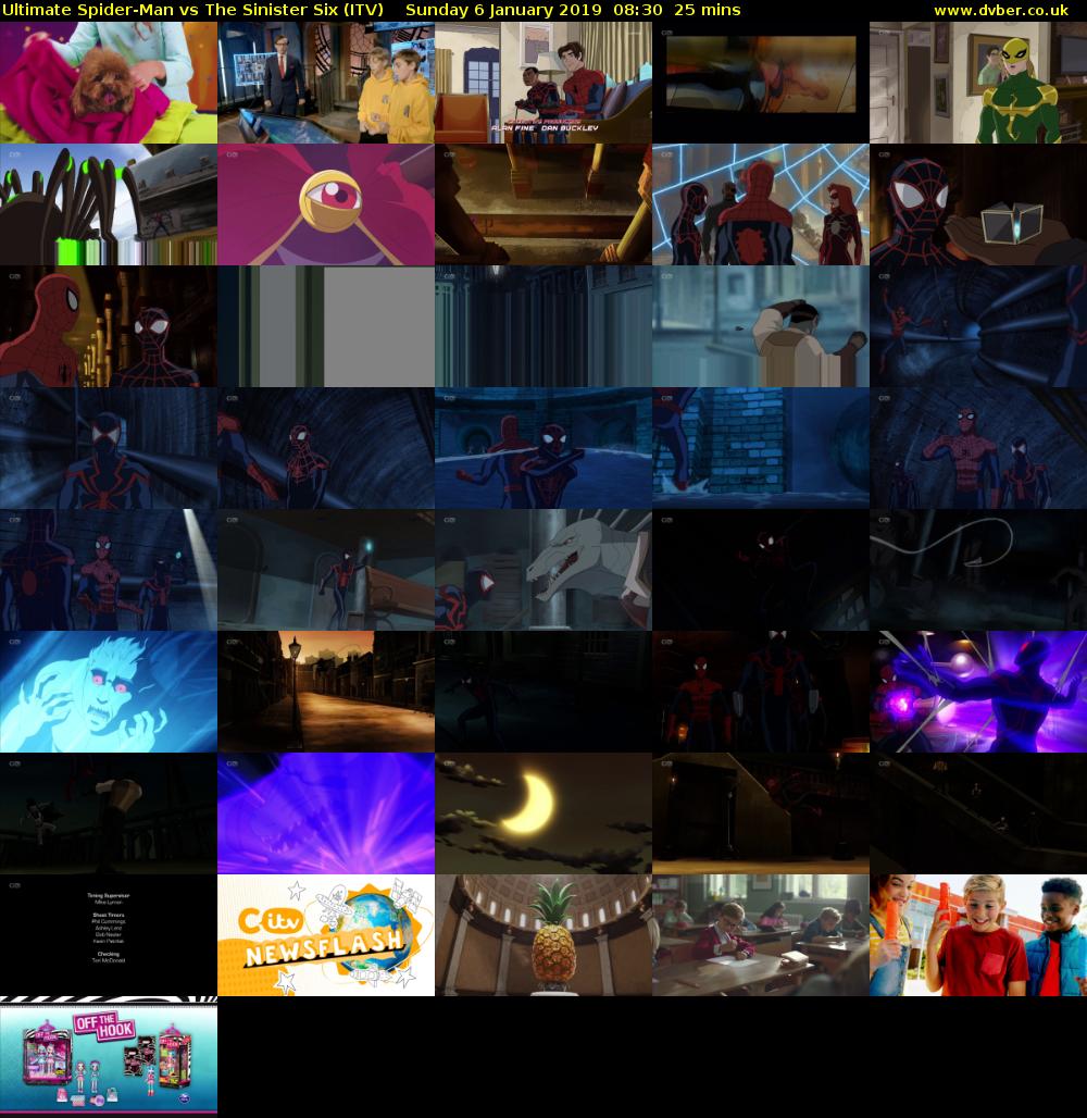 Ultimate Spider-Man vs The Sinister Six (ITV) Sunday 6 January 2019 08:30 - 08:55