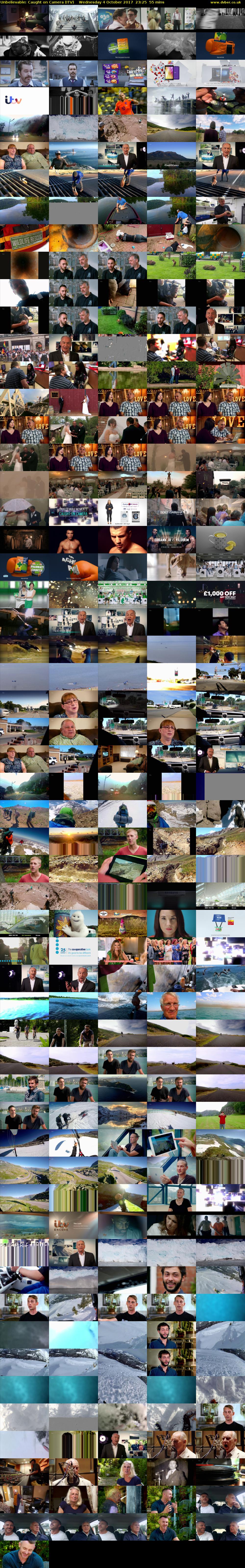 Unbelievable: Caught on Camera (ITV) Wednesday 4 October 2017 23:25 - 00:20