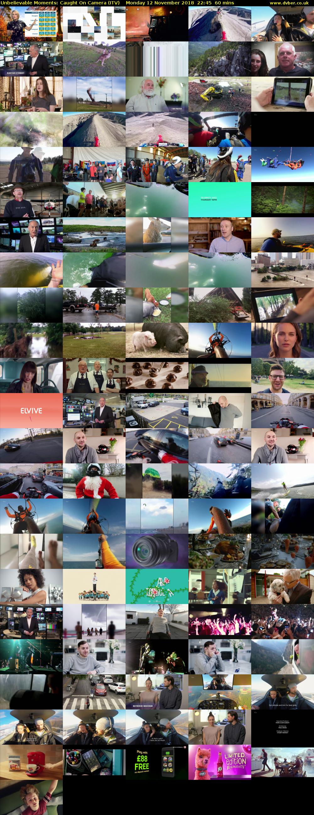 Unbelievable Moments: Caught On Camera (ITV) Monday 12 November 2018 22:45 - 23:45