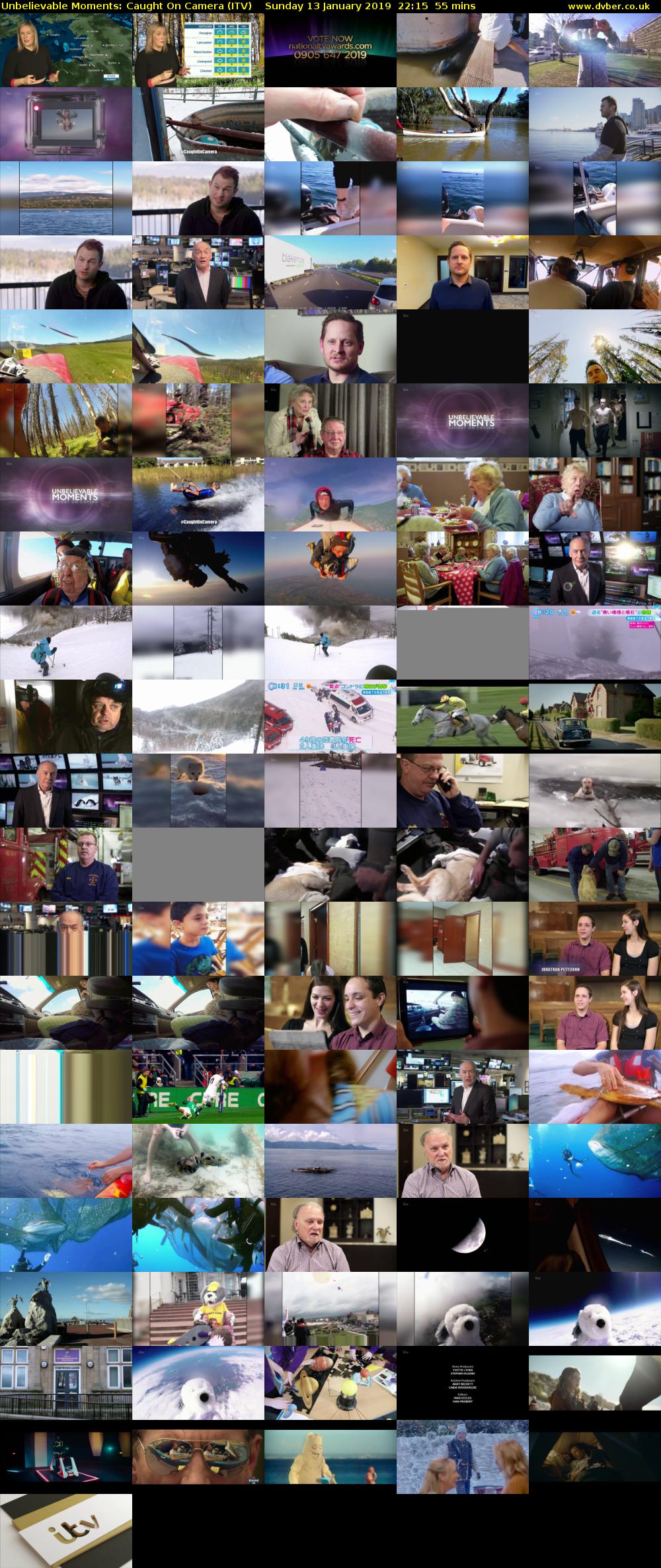 Unbelievable Moments: Caught On Camera (ITV) Sunday 13 January 2019 22:15 - 23:10