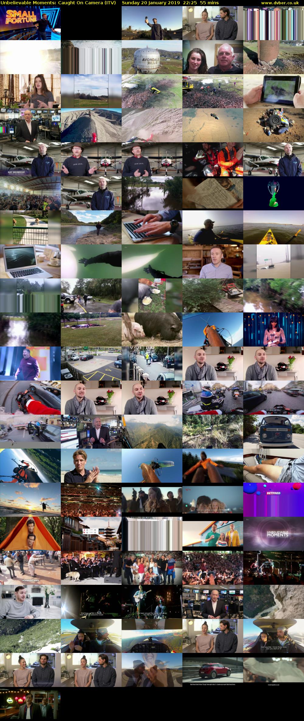 Unbelievable Moments: Caught On Camera (ITV) Sunday 20 January 2019 22:25 - 23:20