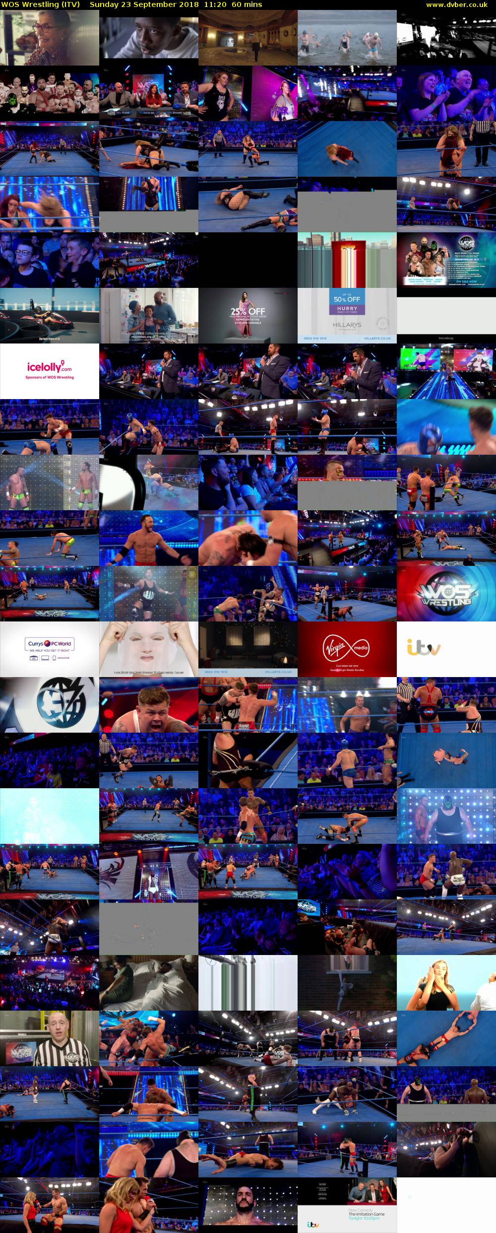 WOS Wrestling (ITV) Sunday 23 September 2018 11:20 - 12:20