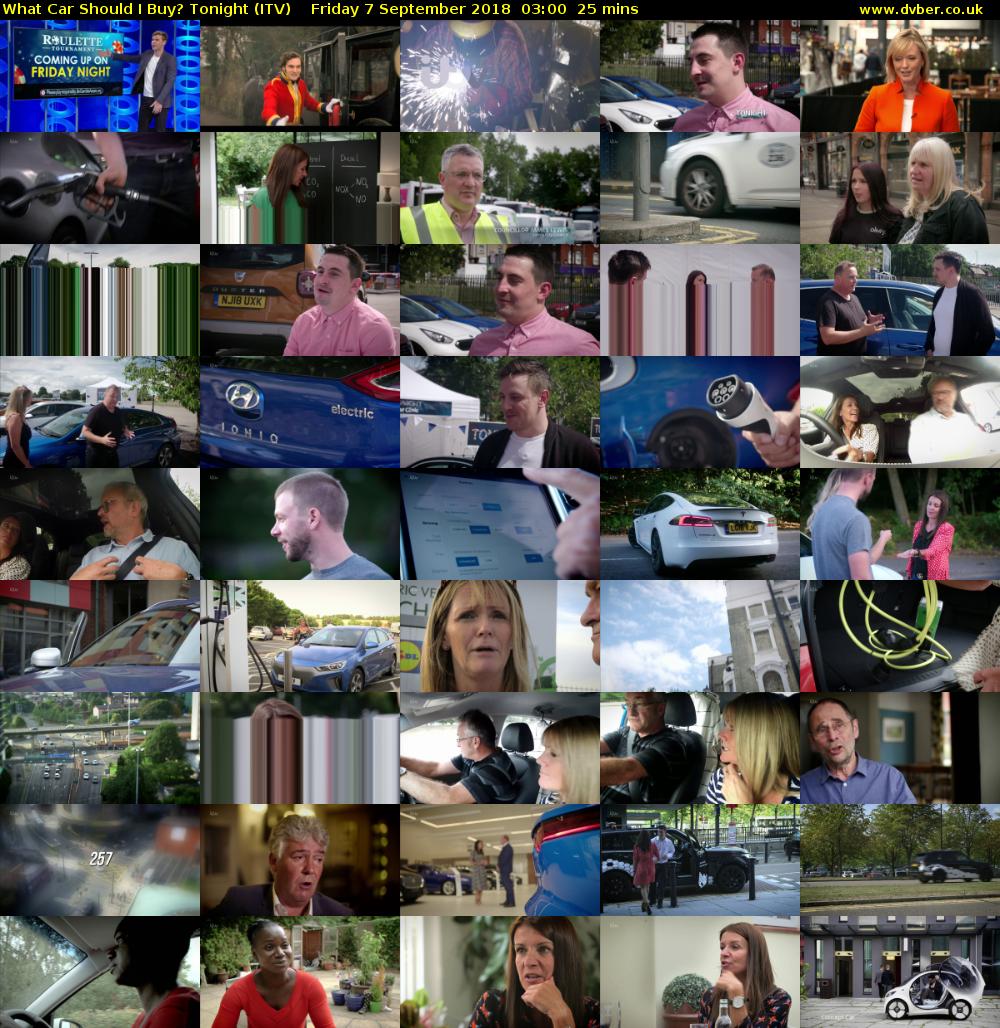 What Car Should I Buy? Tonight (ITV) Friday 7 September 2018 03:00 - 03:25