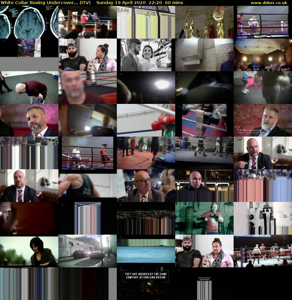 White Collar Boxing Undercover... (ITV) Sunday 19 April 2020 22:20 - 23:20