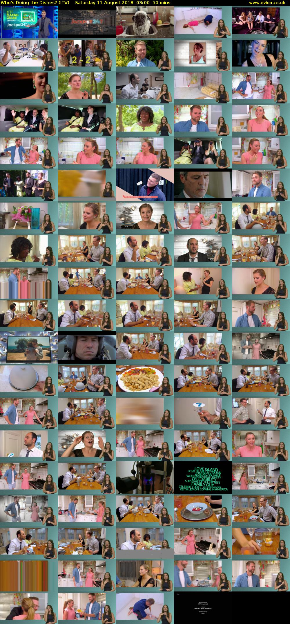 Who's Doing the Dishes? (ITV) Saturday 11 August 2018 03:00 - 03:50