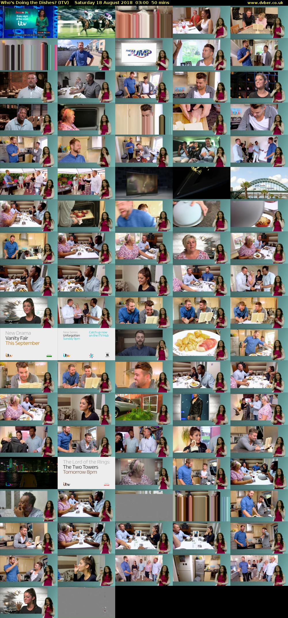 Who's Doing the Dishes? (ITV) Saturday 18 August 2018 03:00 - 03:50