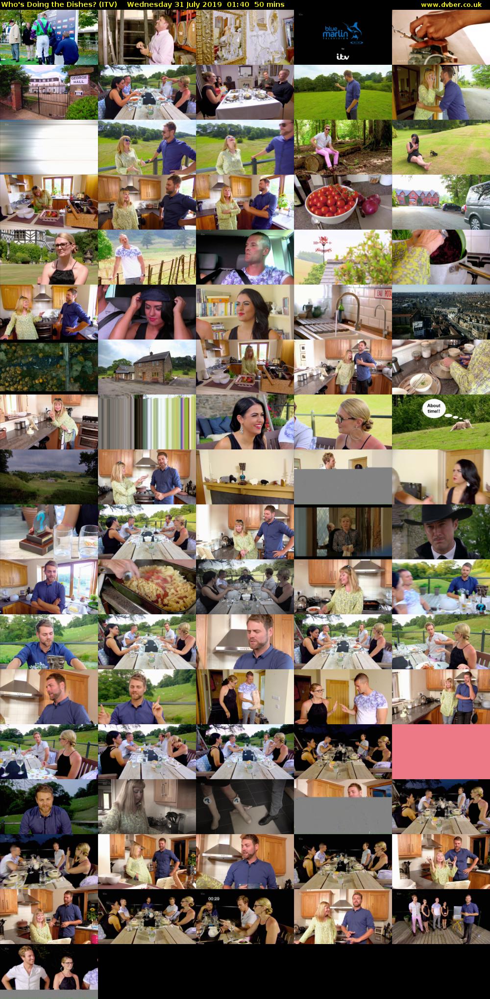 Who's Doing the Dishes? (ITV) Wednesday 31 July 2019 01:40 - 02:30