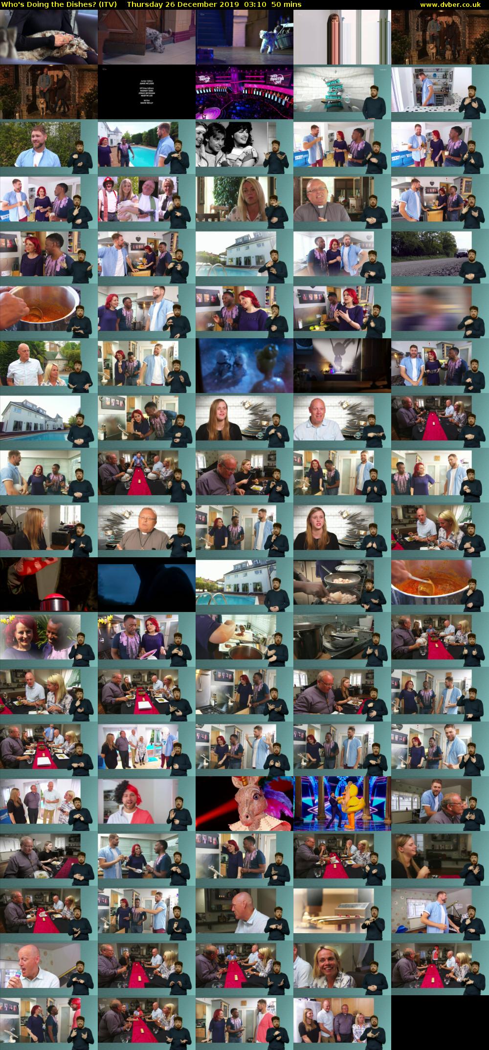 Who's Doing the Dishes? (ITV) Thursday 26 December 2019 03:10 - 04:00