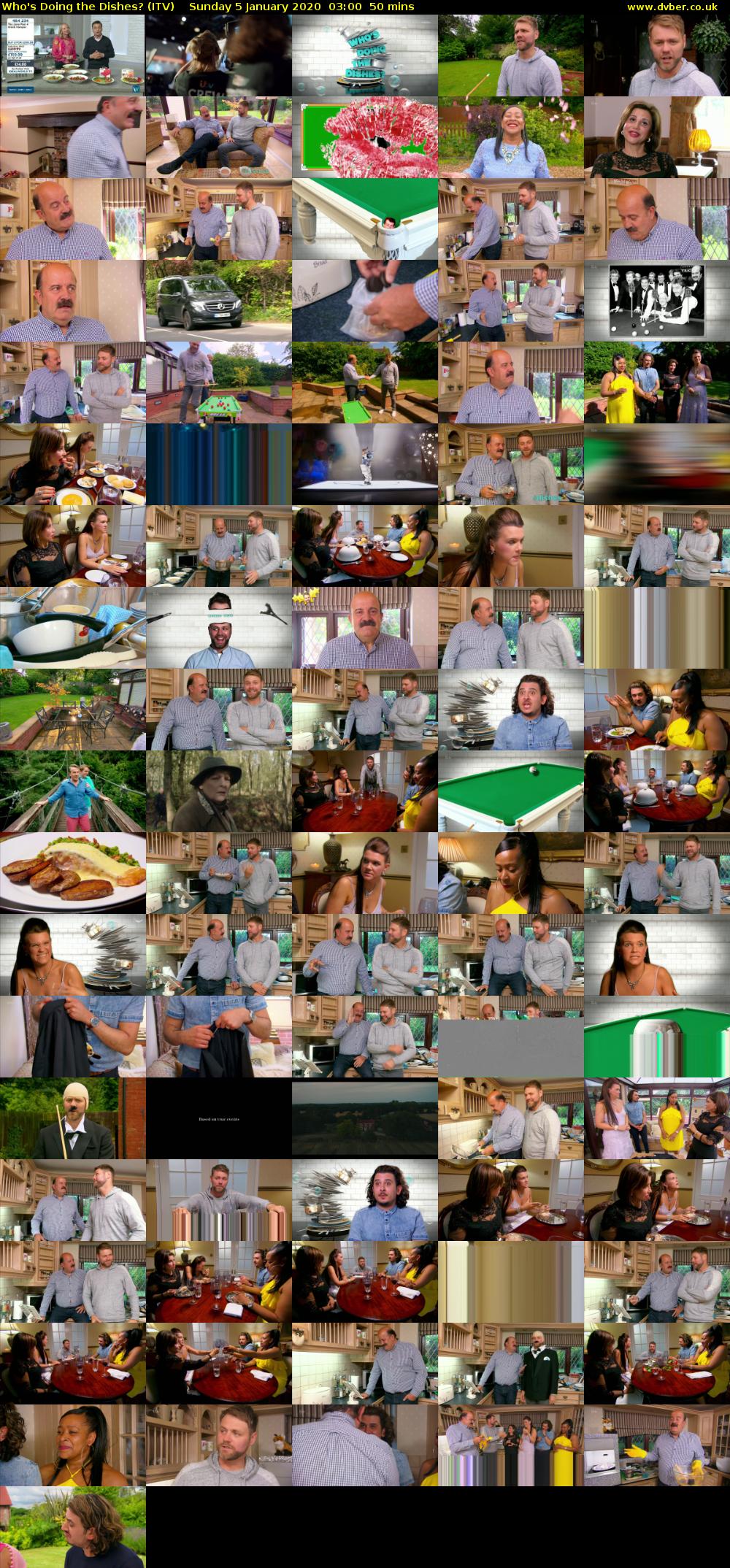 Who's Doing the Dishes? (ITV) Sunday 5 January 2020 03:00 - 03:50