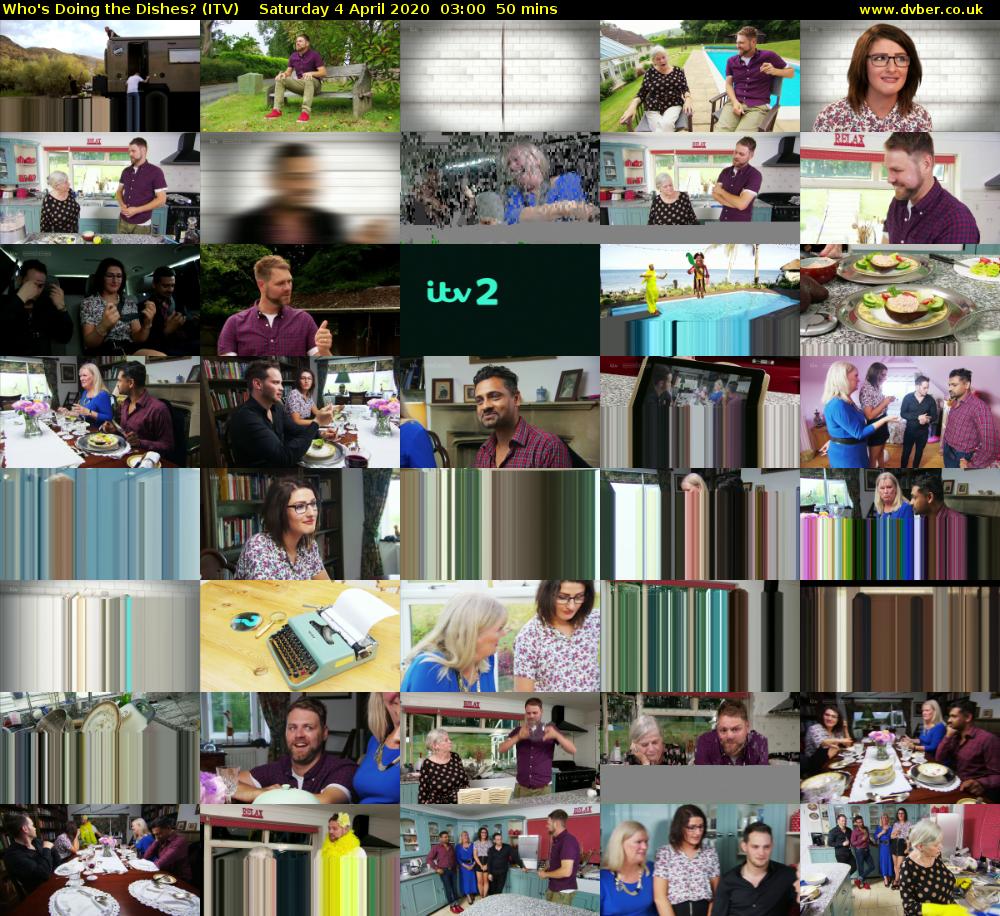 Who's Doing the Dishes? (ITV) Saturday 4 April 2020 03:00 - 03:50
