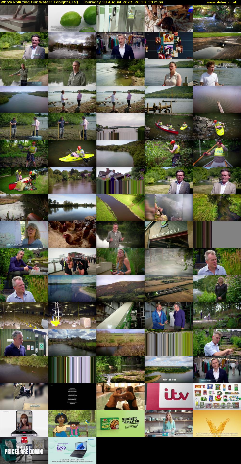 Who's Polluting Our Water? Tonight (ITV) Thursday 18 August 2022 20:30 - 21:00